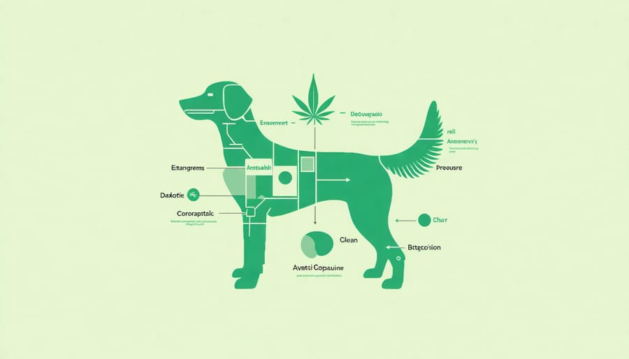 Diagram explaining the endocannabinoid system in dogs