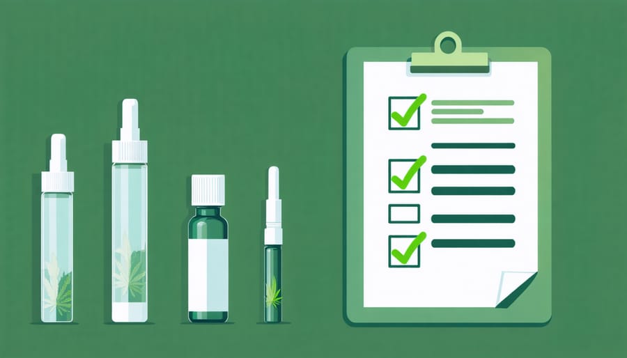 Illustration showing a compliance checklist for cannabis and vaping products